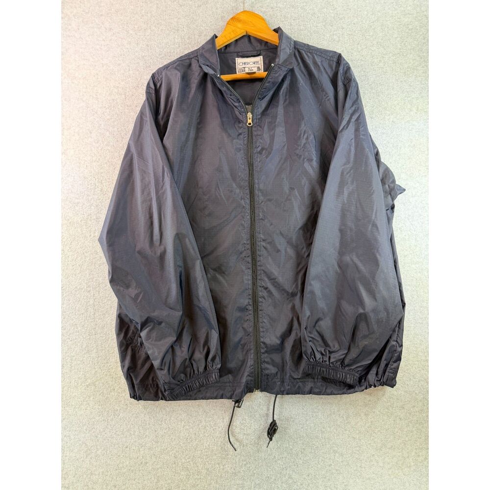 Cherokee Men’s M Black Nylon Full Zip Lightweight Windbreaker Jacket Bin D